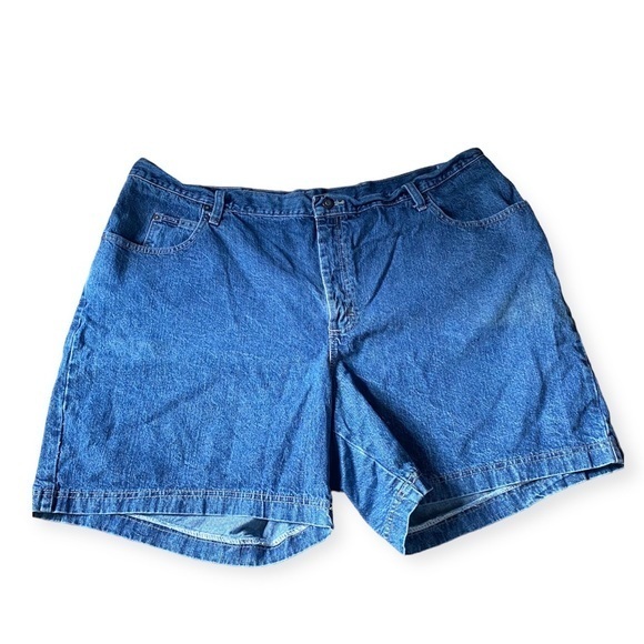 Riders Shorts Women’s Plus  Size 24W Button Fly‎ Zip Blue - Picture 1 of 13